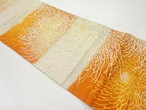 乱菊に横段模様織出し袋帯